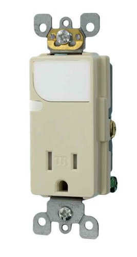 Leviton 15-Amp 125V AC Combination Decora Tamper Resistant Receptacle with LED Guide Light