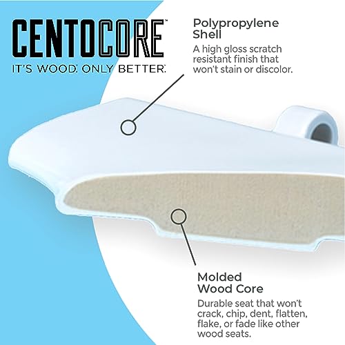 Centoco Round/Elongated Wooden Toilet Seat, Heavy Duty Molded Wood with Centocore Technology