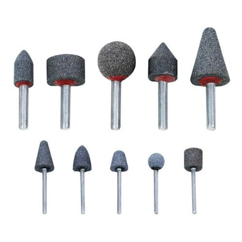 AMPRO A1101 Mounted Air Grinding Stone Set, 10-Piece