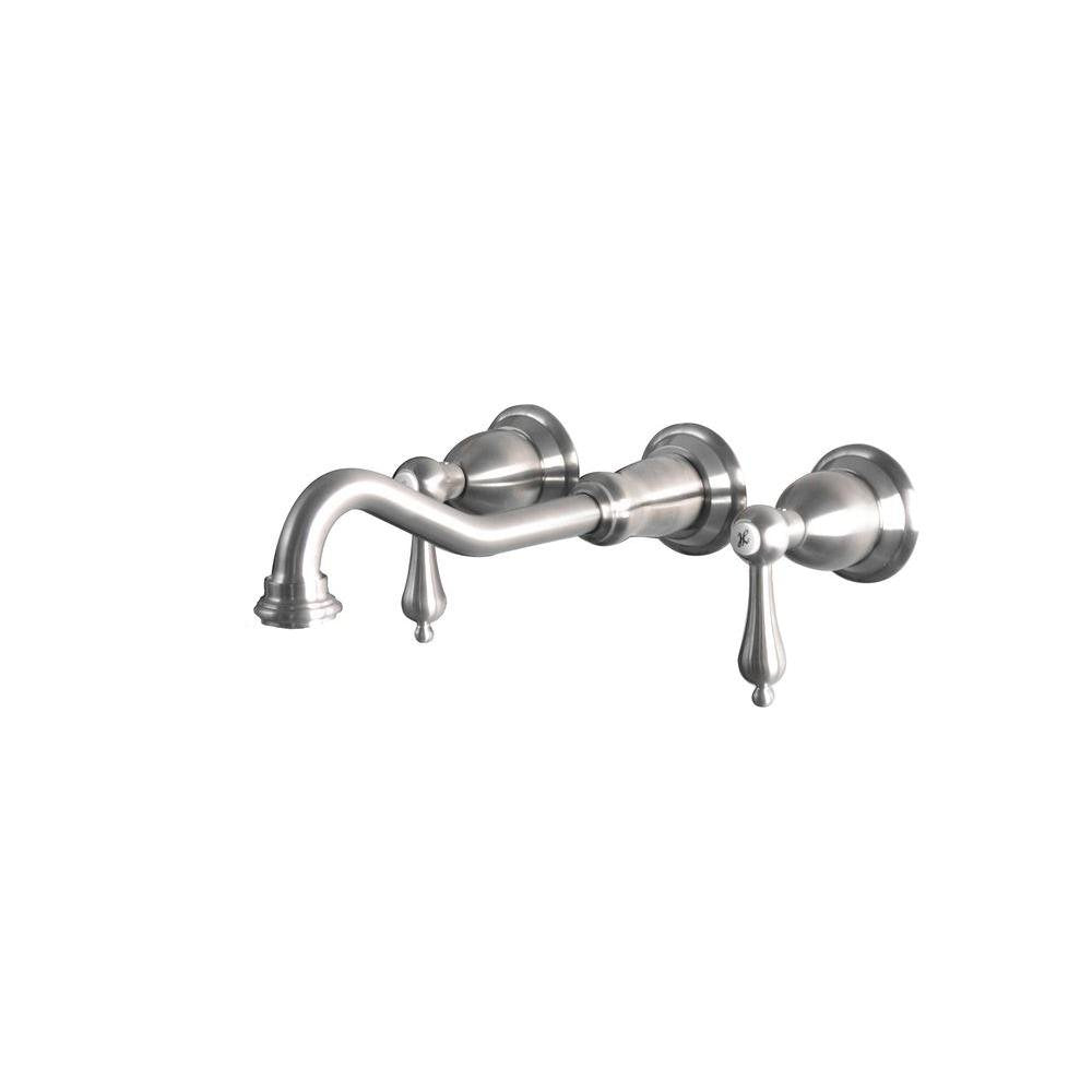 Belle Foret 966PML LH 514 Belle Foret Wall Mount 2-Handle Vessel Filler in Stainless Steel